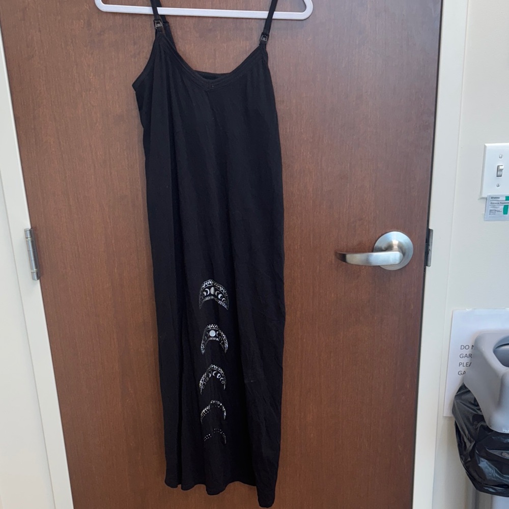 Belabumbum Black Maxi Dress with Silver Accents